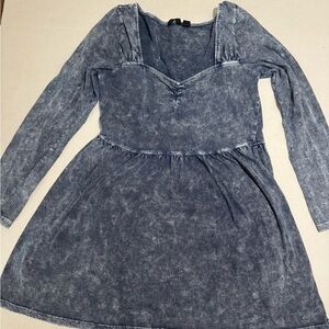ROXY Sk8/Surf Women's Large Blue Washed‎ Dress, 100% Cotton #970